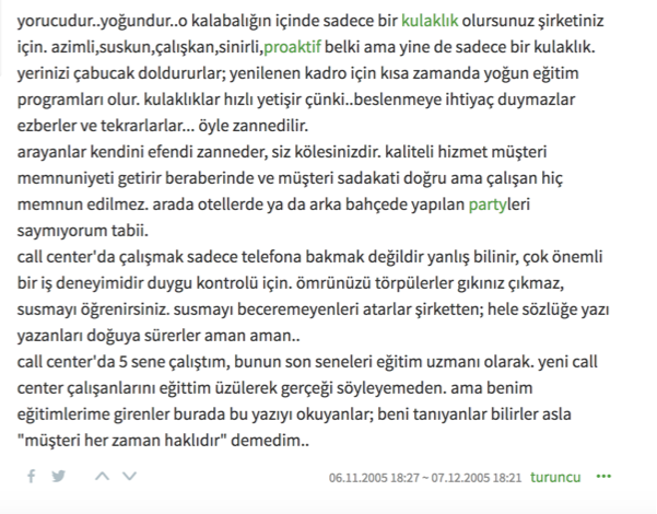 Çağrı merkezinde çalışmak ekşi sözlük